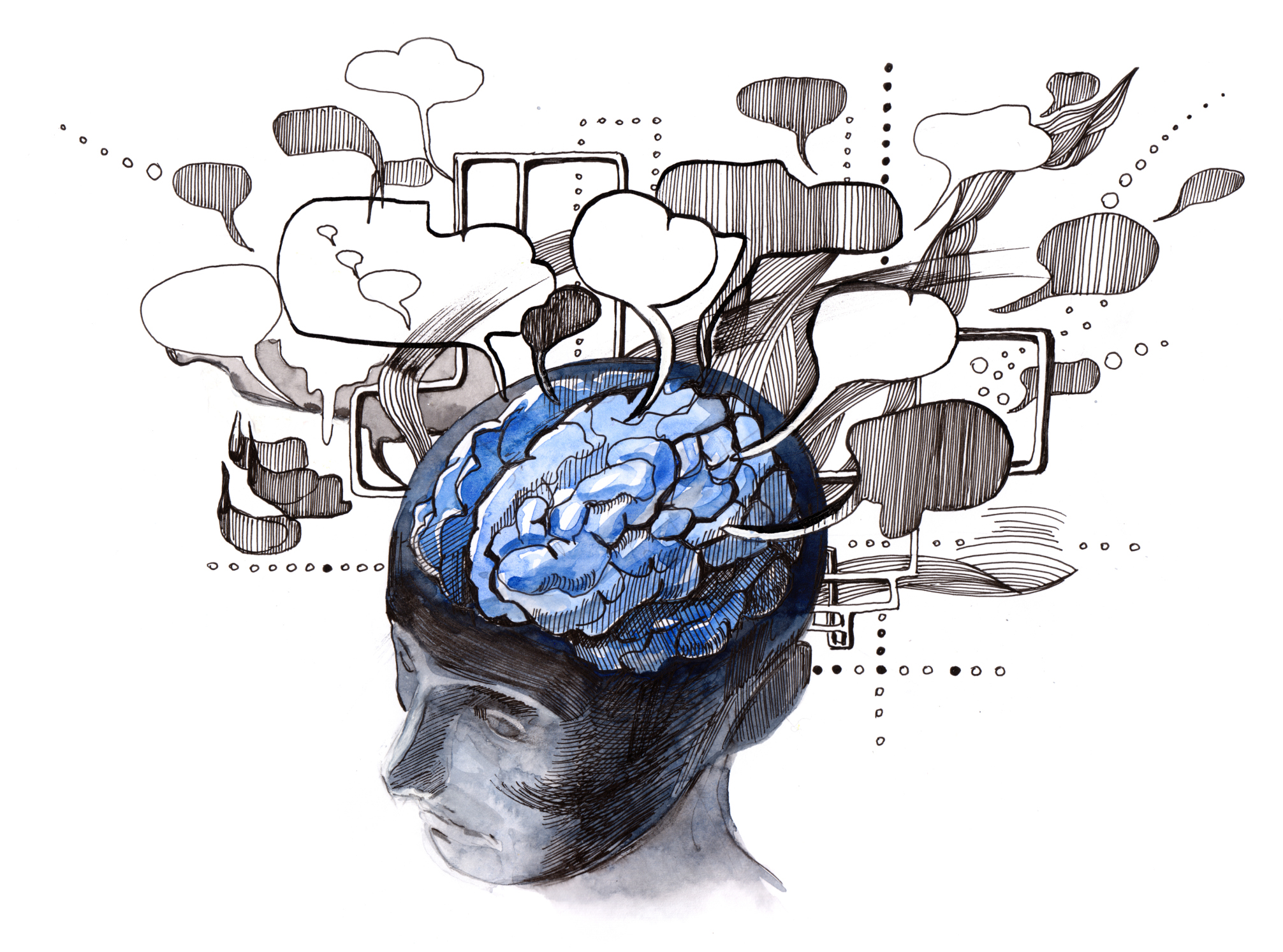 Brain effect. Память и мышление. Психические процессы мозга. Мозг думает.