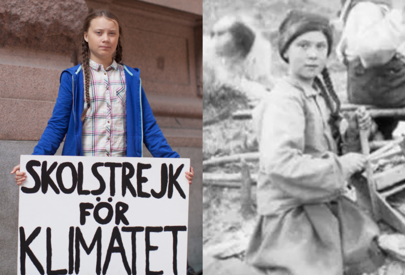 Greta Thunberg viaggia nel tempo?la foto di 120 anni fa la ritrae