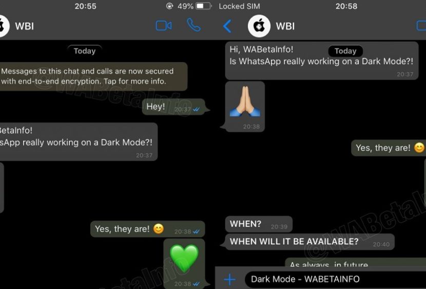 Whatsapp: dopo la chat anonima, ecco la dark mode