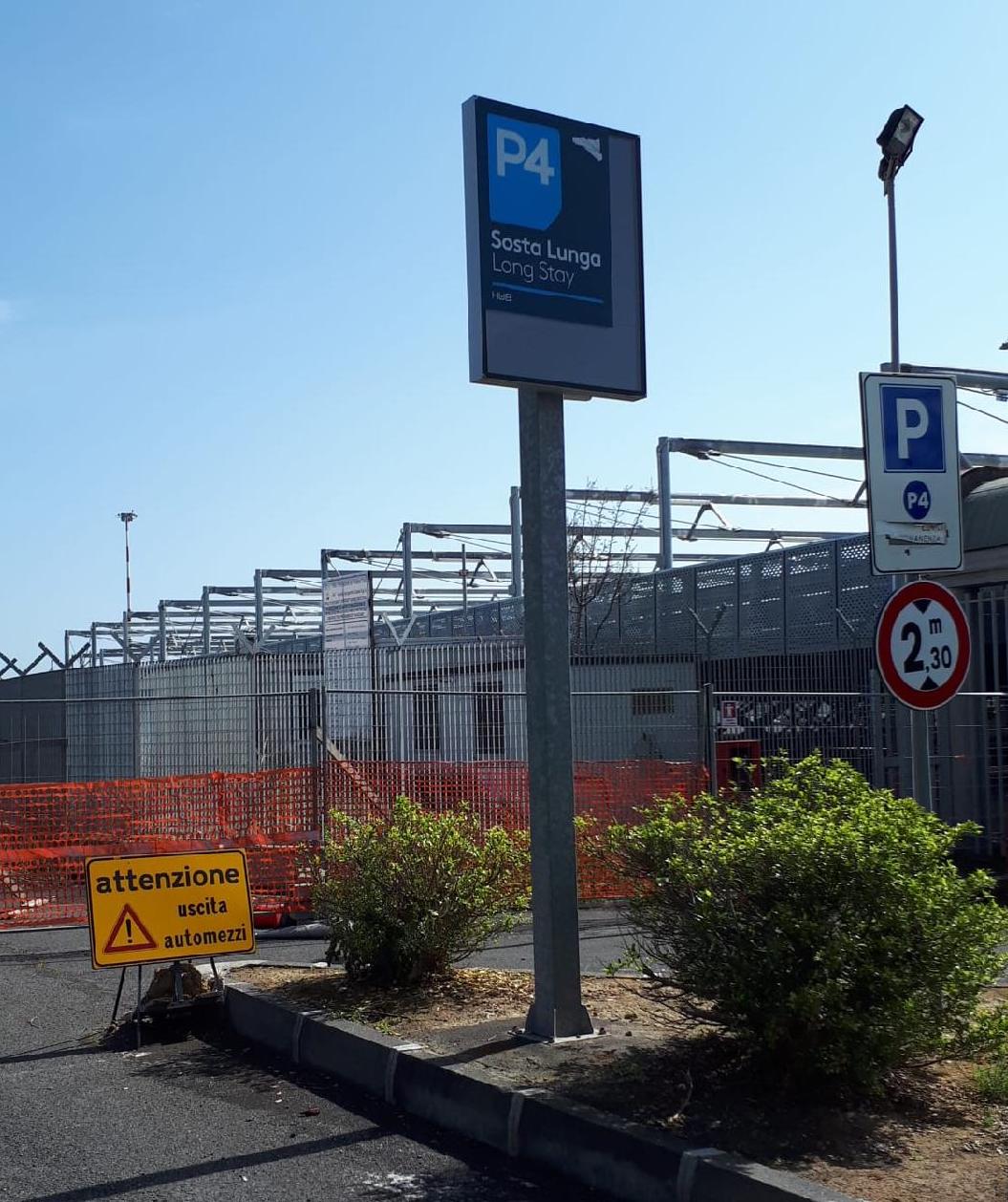 Aeroporto di Catania: chiusura temporanea parcheggio P4 (lunga sosta)