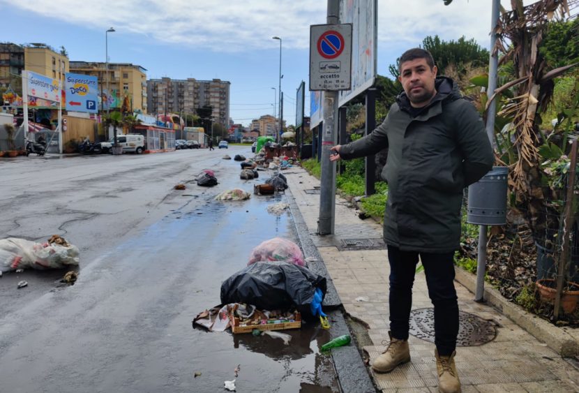 Danni, tombini otturati e spazzatura in mezzo alle strade nel II municipio di Catania. Le segnalazioni del consigliere Cardello