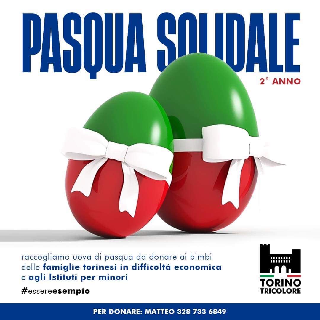 Torino Tricolore: inizio raccolta solidale di uova di Pasqua