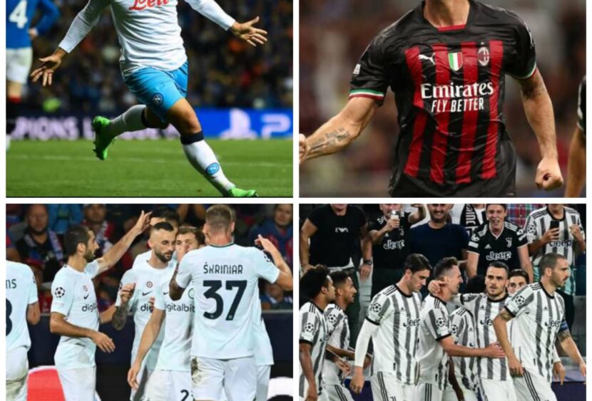 Champions League: disastro Juve, brillano Napoli e Milan, bene l’Inter
