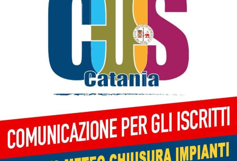 Allerta meteo: chiusi tutti gli impianti del CUS Catania