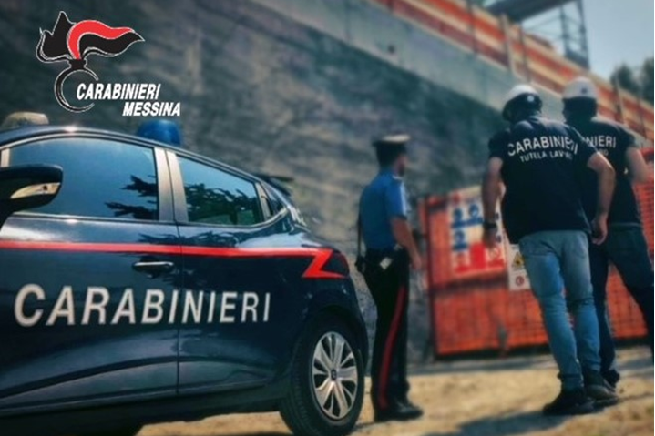 Messina: cantiere controllato dai Carabinieri, attività sospesa per gravi carenze nella sicurezza