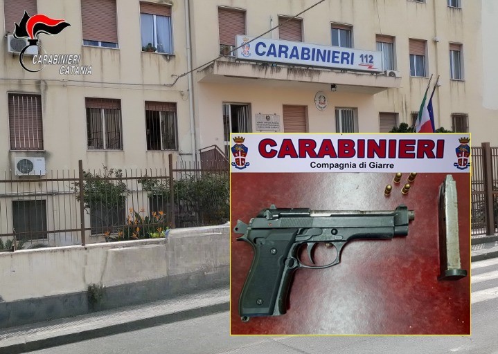 GIARRE (CT) – Trovato con arma clandestina e proiettili: quarantasettenne arrestato dai carabinieri