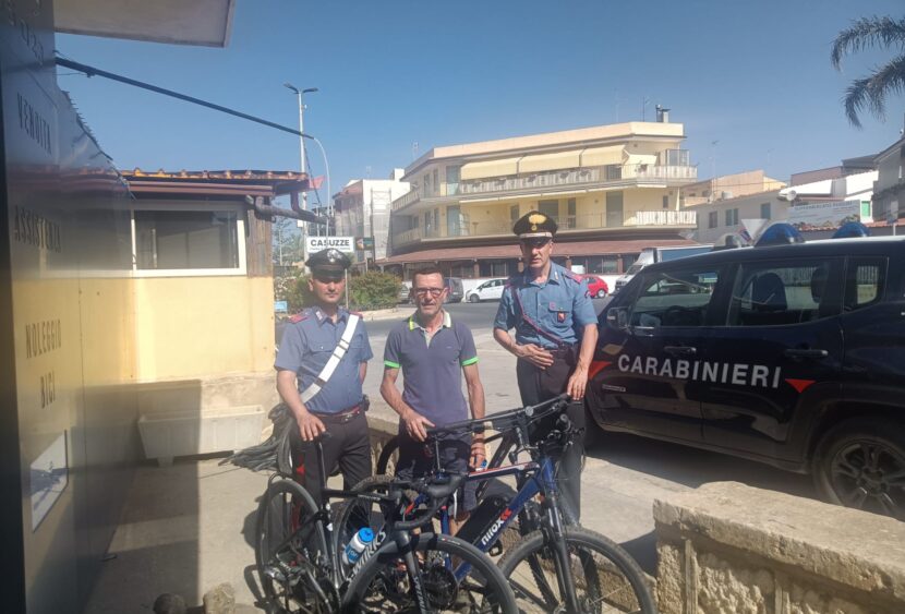 Santa Croce Camerina: furto in negozio di bici, i carabinieri restituiscono tre biciclette al proprietario