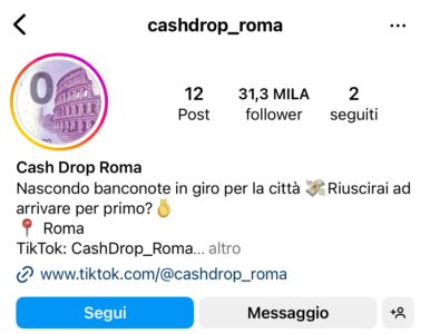 banconote Cashdrop a Roma