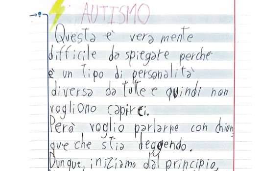 Giornata Mondiale della Consapevolezza sull’Autismo, la lettera Colin